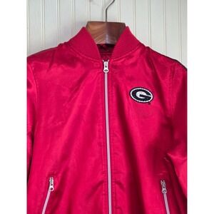 G-III SPORTS Georgia Bulldogs Jacket Womens M Red Athletic Zipper Vintage